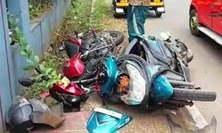 स्कूटर-मोटरसाइकिल की टक्कर में एक की मौत