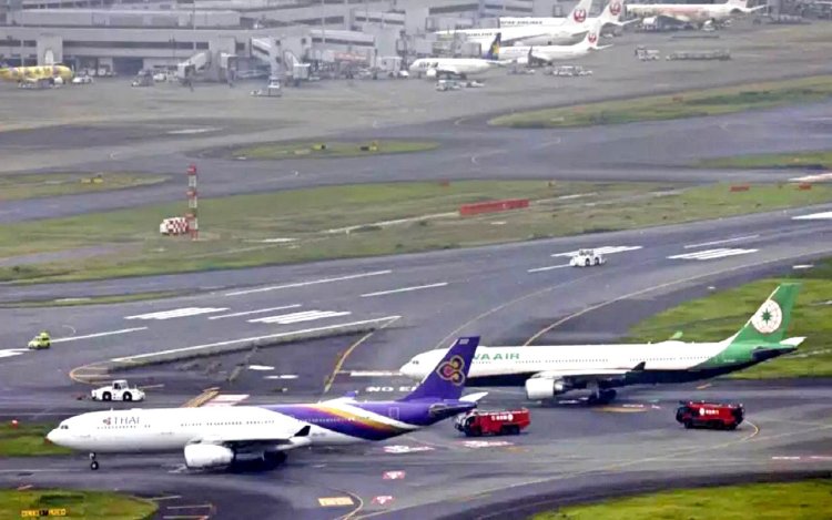 जापान में हनेडा हवाई अड्डे पर दो विमान टकराये
