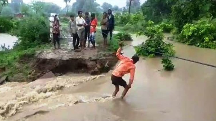 विदिशा जिलें में बारिश से नेरन नदी उफान पर, बीस गांवों में बाढ़ जैसे हालात