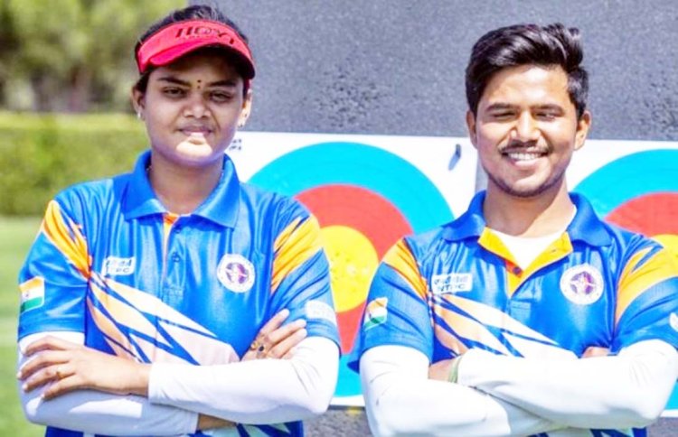 ज्योति और ओजस ने तीरंदाजी में कंपाउंड मिश्रित टीम स्पर्धा में जीता स्वर्ण पदक