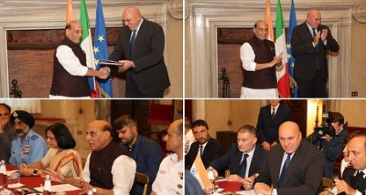 भारत और इटली ने रक्षा क्षेत्र में सहयोग बढाने के लिए समझौते पर हस्ताक्षर किये