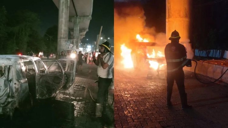 ठाणे: इमारत में आग लगने से बिजली के 30 मीटर, कार को नुकसान