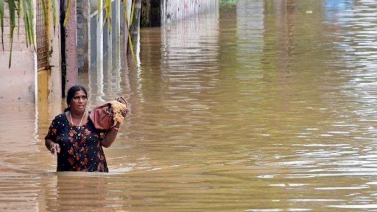 तमिलनाडु के कई हिस्सों में बारिश और बाढ़ के कारण खेत सड़कें और रिहायशी इलाके जलमग्न