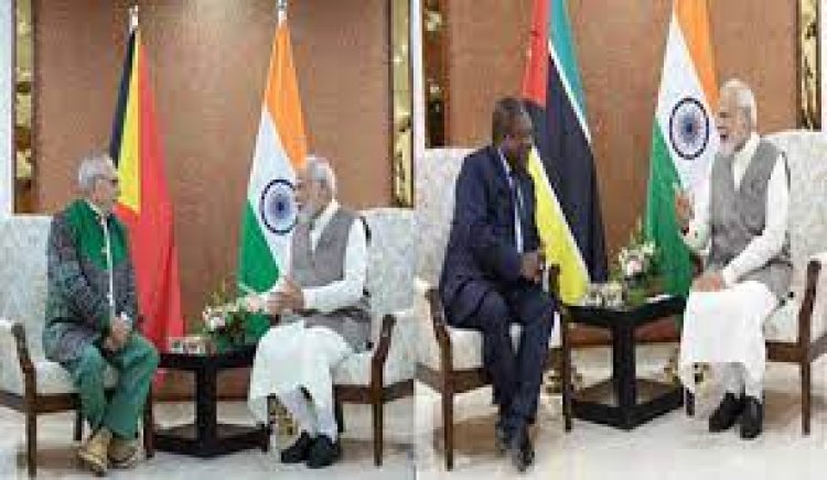 प्रधानमंत्री नरेन्द्र  मोदी ने की तिमोर-लेस्ते, मोजाम्बिक के नेताओं से मुलाकात
